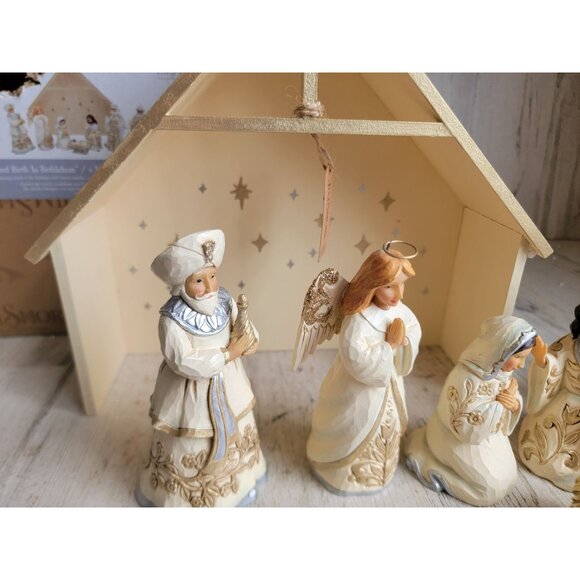 Jim Shore lustre blessed birth and Bethlehem Enesco Nativity scene Jesus religio - Picture 6 of 11